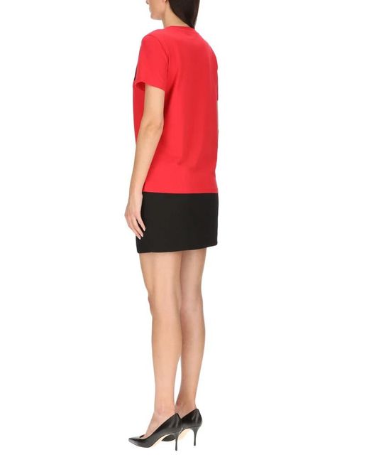 Moschino Red T-Shirt With Round Neck And Short Sleeves