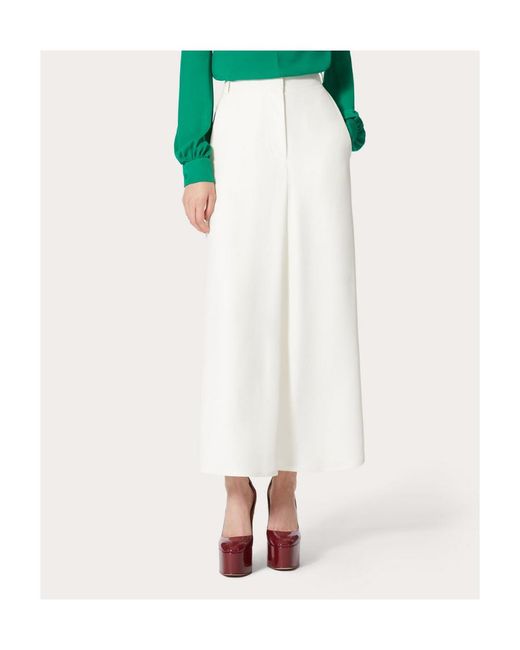Valentino White Wide Leg Tailored Trousers