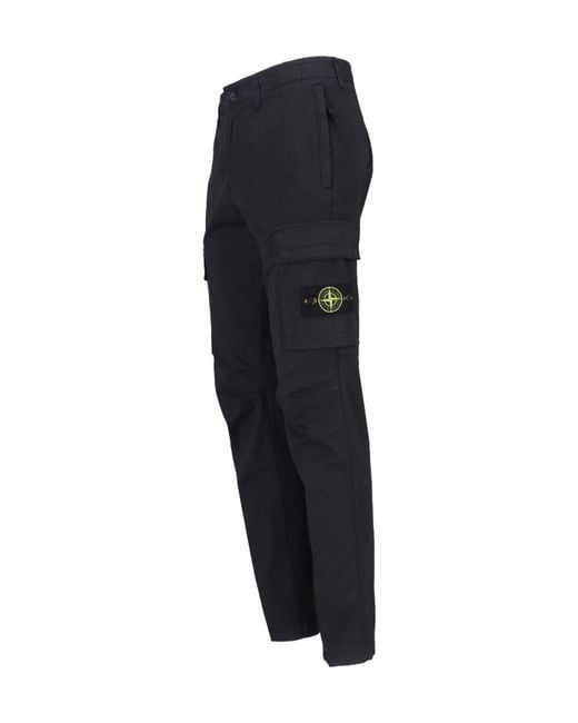 Stone Island Blue '3100304 Supima' Cargo Pants for men