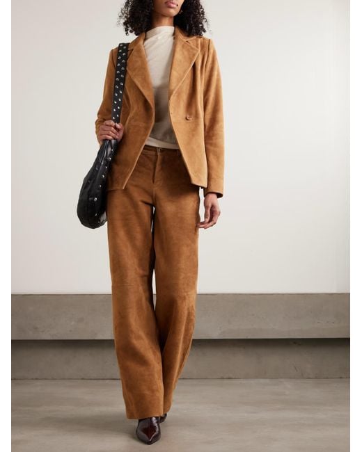 Nour Hammour Brown Double-Breasted Asymmetrical Suit Jacket