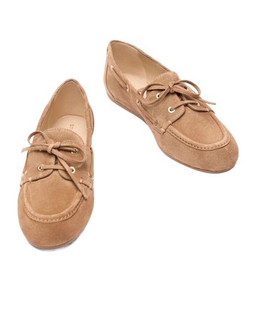Stuart Weitzman Brown Round-Toe Loafers