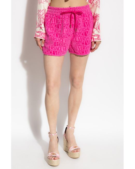 Versace Pink Drawstring Shorts