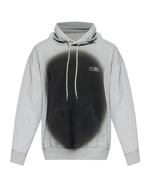 MM6 by Maison Margiela Gray Long-Sleeved Drawstring Hoodie for men