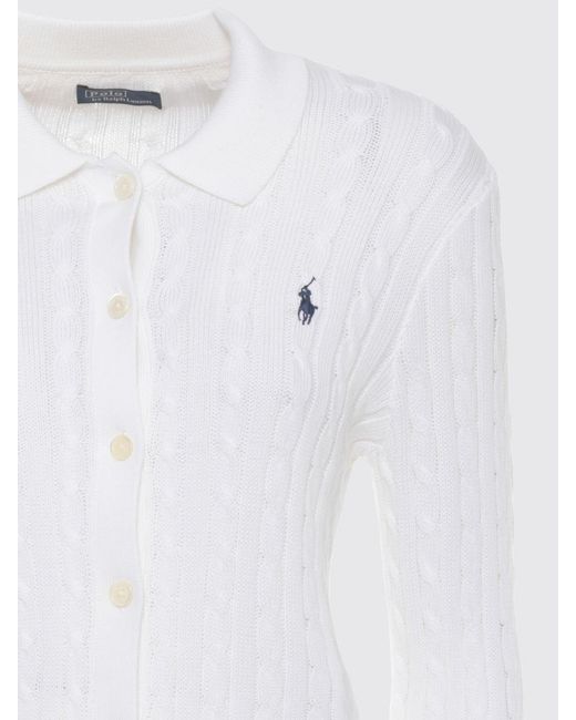 Polo Ralph Lauren White Pony Embroidered Cardigan