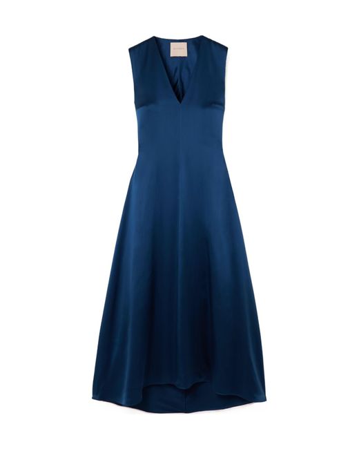 Roksanda Blue Nuria Twisted Silk-Satin Midi Dress