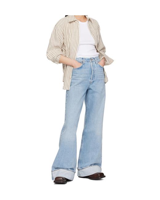 Agolde Blue Dame High-Rise Wide-Leg Jeans