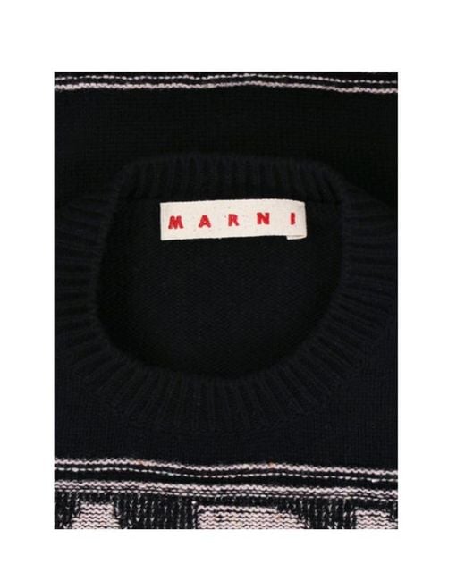 Marni Black Logo Patch Crewneck Jumper for men