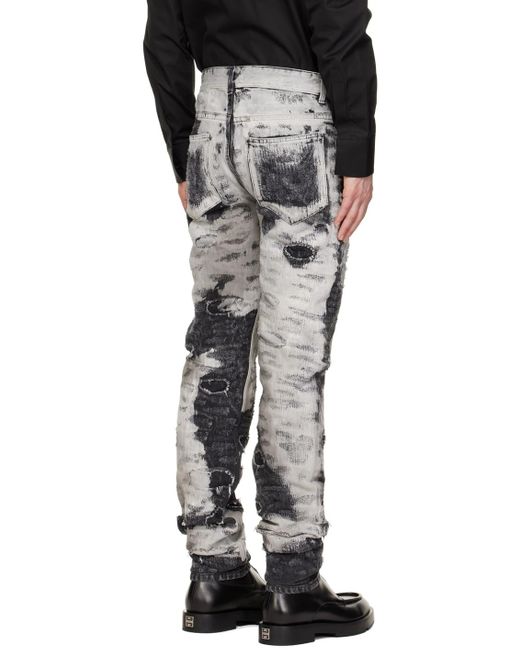 Givenchy Gray Distressed Slim-Fit Jeans for men