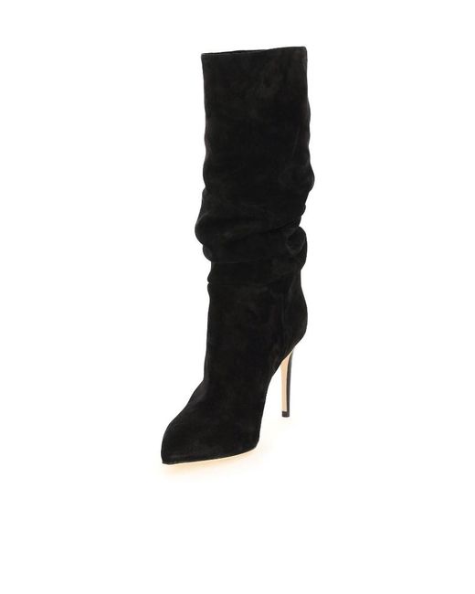 Paris Texas Black Slouchy Pointed Toe Boots