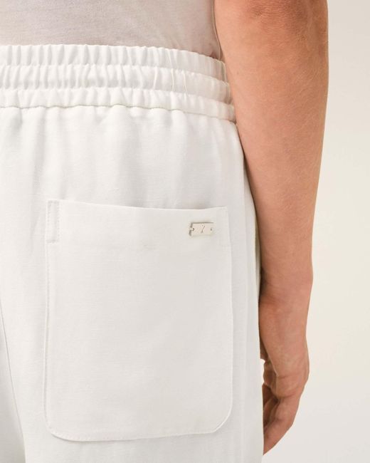 AMI White Ami Logo Plaque Drawstring Pants for men