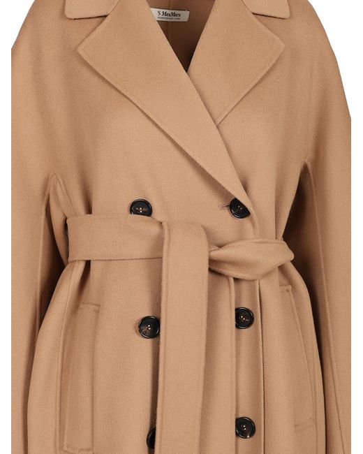 Max Mara Natural 'S Paul Double-Breasted Belted Coat