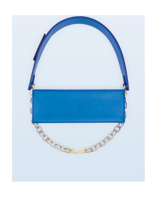 Jacquemus Blue Logo-Plaque Leather Shoulder Bag