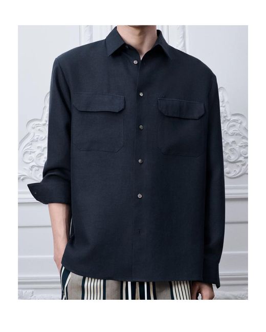 Dior Blue Iviera Oversized Shirt for men
