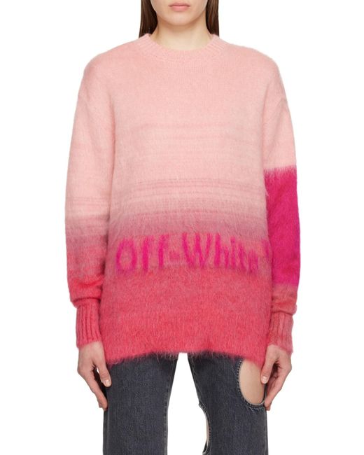 Off-White c/o Virgil Abloh Pink Intarsia-Knit Jumper