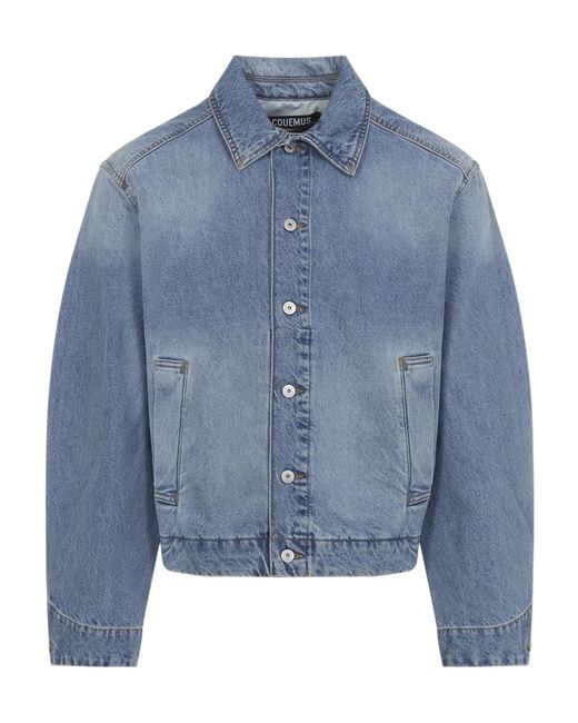 Jacquemus Blue Buttoned Denim Jacket for men
