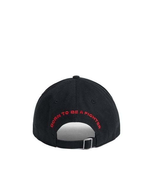 DSquared² Blue Logo Patch Distressed Baseball Cap for men