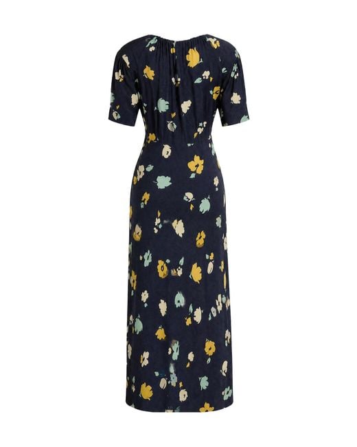 Polo Ralph Lauren Black Floral Keyhole Midi Dress
