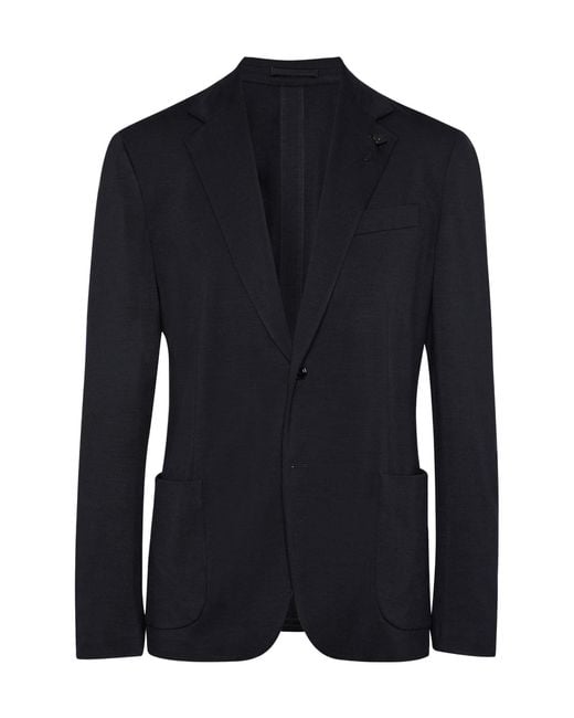 Lardini Blue Pocket Wool Jacket for men