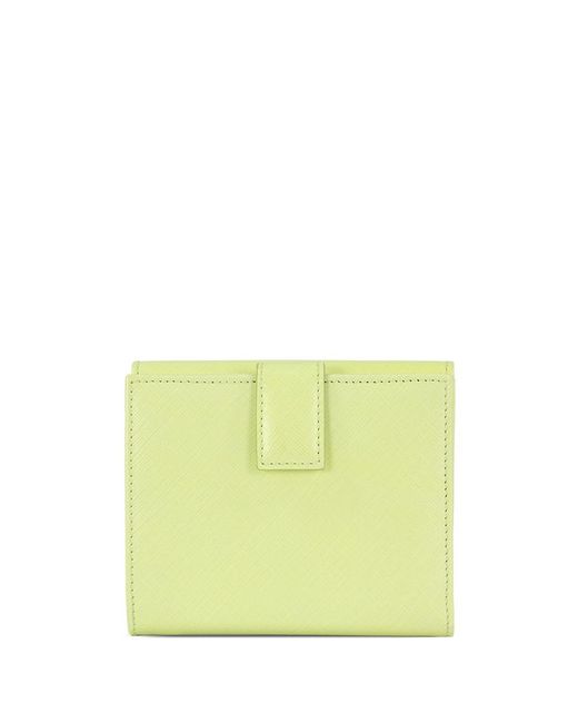Ferragamo Yellow Logo Buckle Wallet