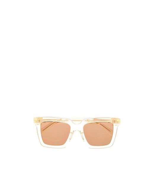 Bottega Veneta Pink Eyewear Square Frame Sunglasses