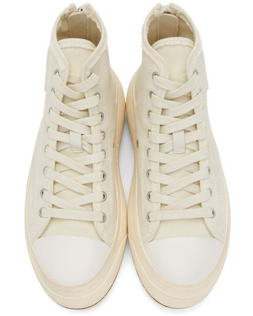 R13 Natural Splicing High-Top Casual Sneakers for men