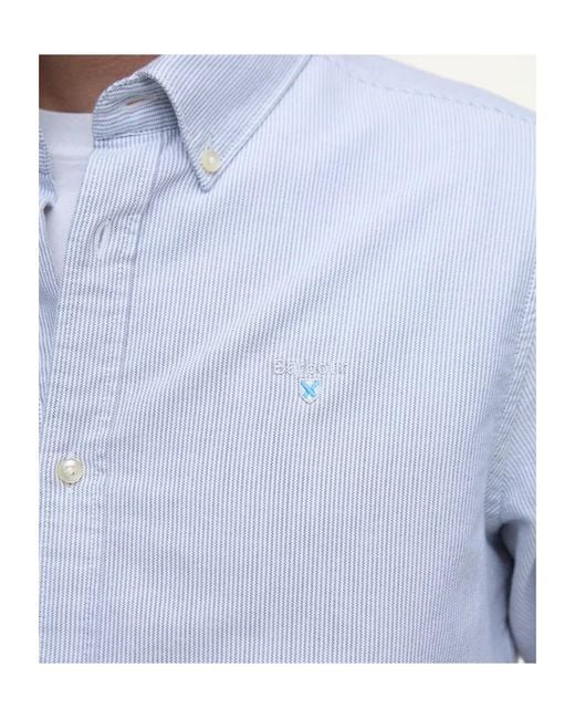 Barbour Blue Striped Oxford Shirt for men