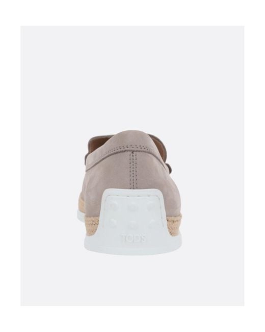 Tod's Gray Logo Embossed Slip-On Loafers for men