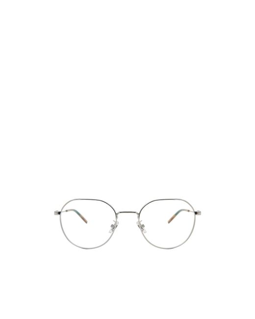 Gucci White Eyewear Round Frame Glasses