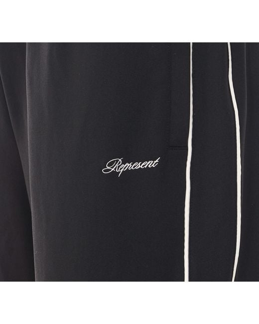 Represent Blue Logo Embroidered Track Pants for men