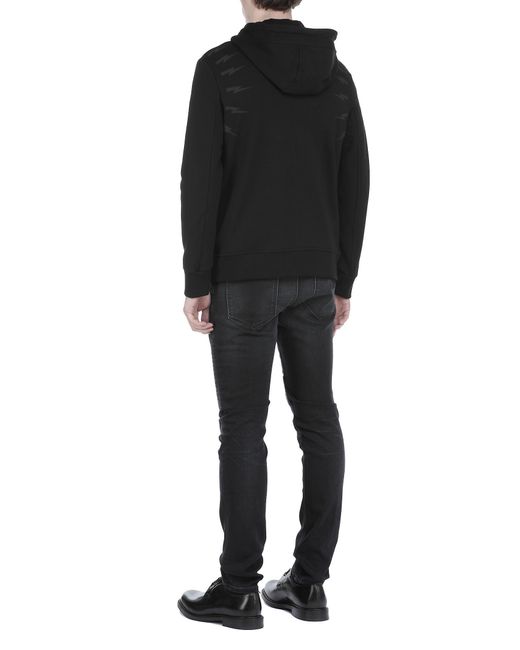 Neil Barrett Black Hooded Long-Sleeved Hoodie for men