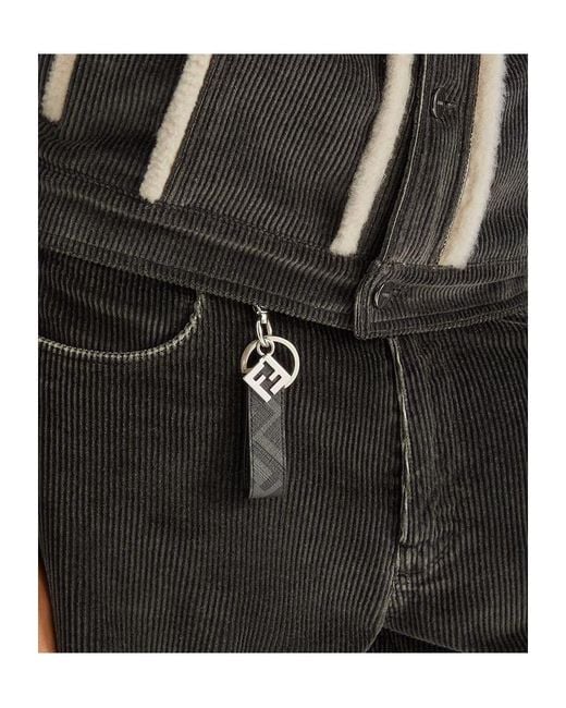 Fendi White Ff Squared Key Ring for men