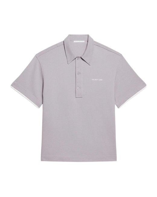 Helmut Lang Gray Short-Sleeved Polo Shirt for men