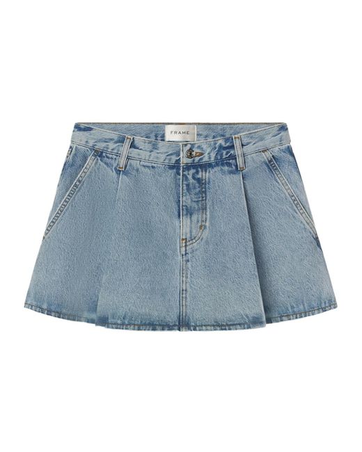 FRAME Blue Low Rise Denim Skirt