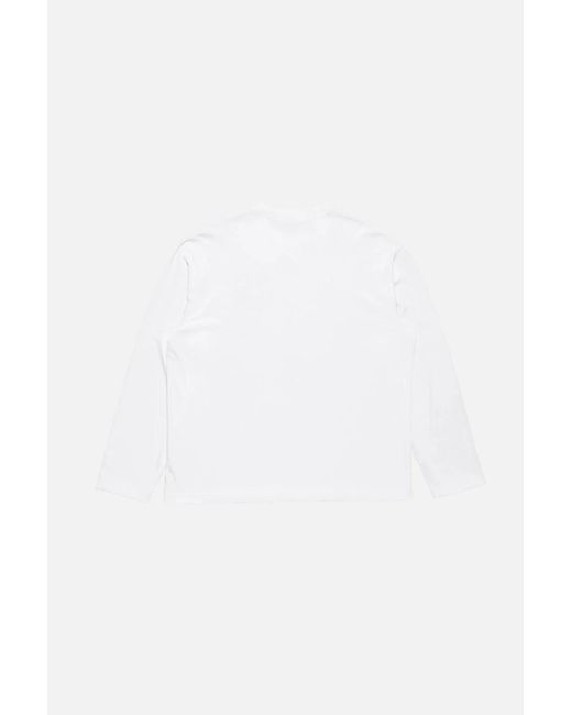Acne White Logo Detailed Crewneck T-Shirt for men