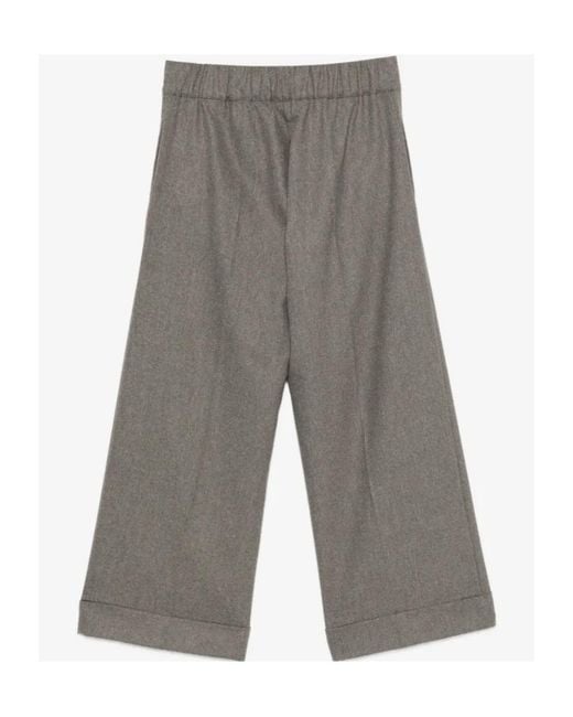D.exterior Gray Pressed-Crease Turned-Up Trousers