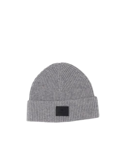 Anine Bing Gray Ribbed Beanie