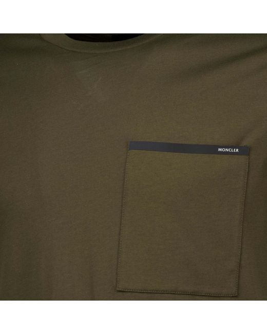 Moncler Green Chest-Pocket T-Shirt for men