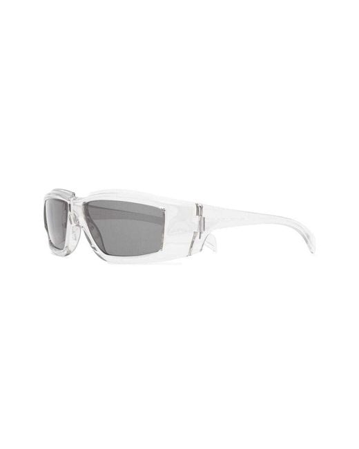 Rick Owens White Rectangular Frame Sunglasses for men