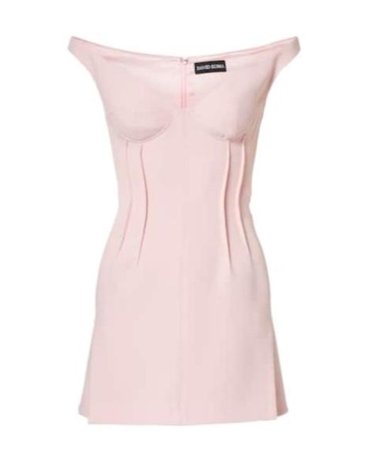 David Koma Pink Off-Shoulder Minidress