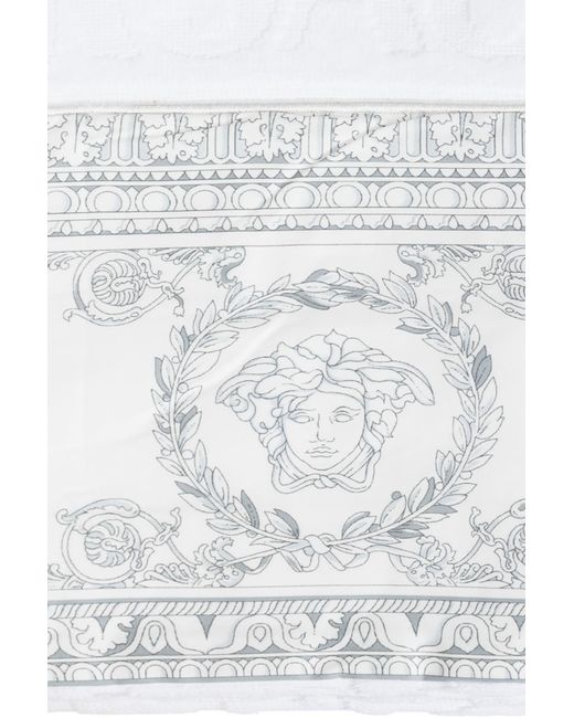 Versace White Pattern Bath Towel for men