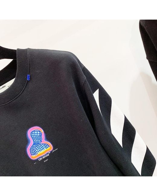 Off-White c/o Virgil Abloh Black Diagonal Stripe Printed Sweater for men