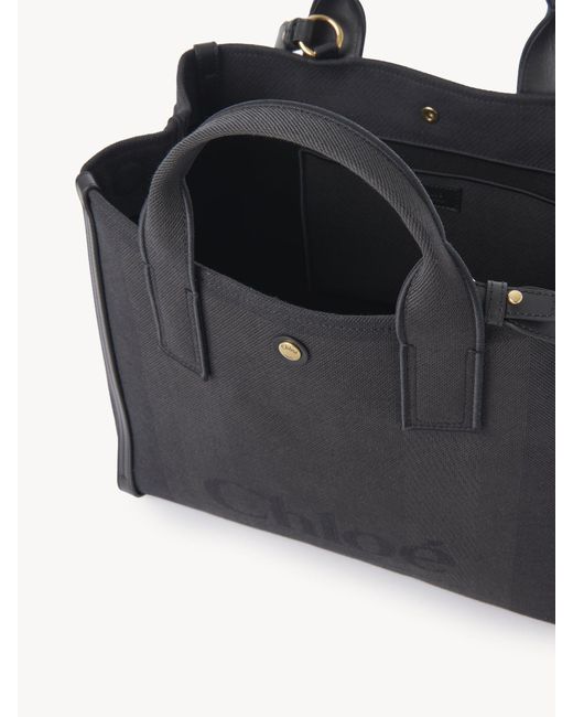 Chloé Black Chloé Carry Logo Detailed Large Tote Bag