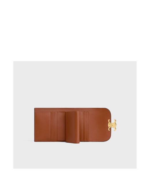 Céline Brown Small Flap Wallet Triomphe