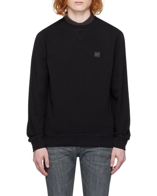 Boss Black Cotton Sweater for men