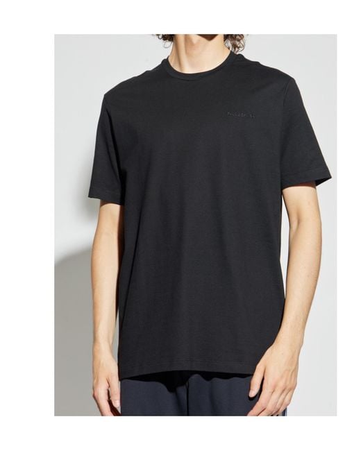 Paul & Shark Black Logo-Embroidered T-Shirt for men