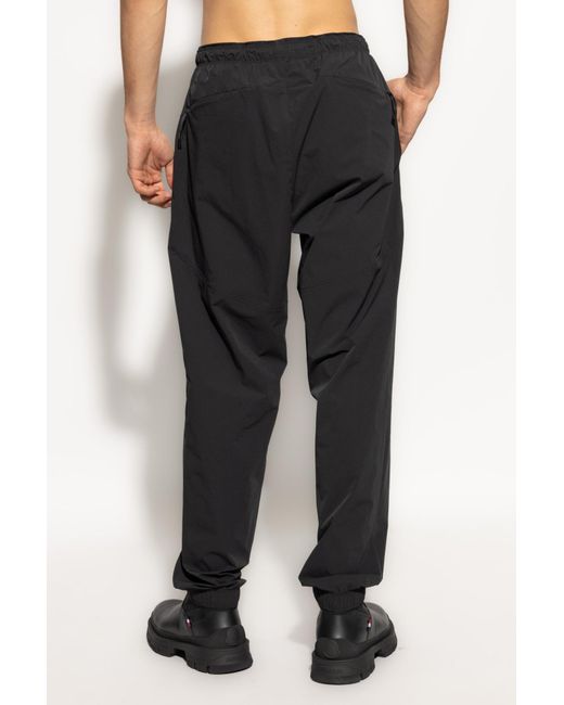 Moncler Black Logo Patch Tapered-Leg Trousers for men