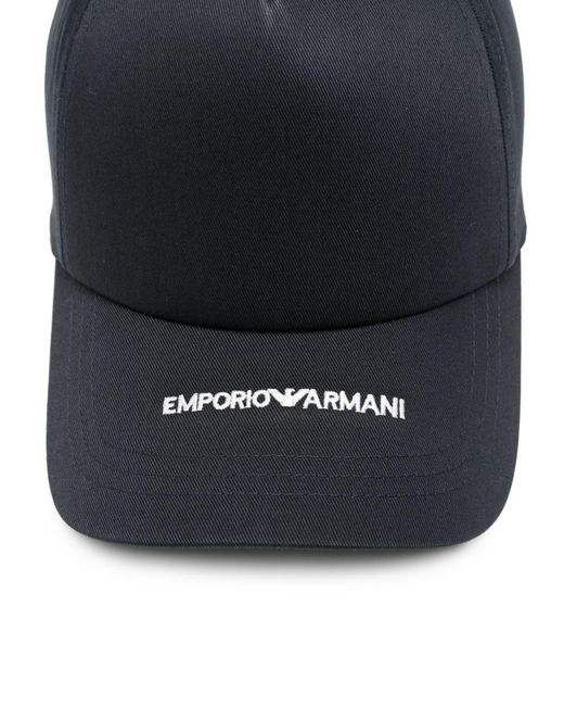 Emporio Armani Blue Logo Baseball Hat for men