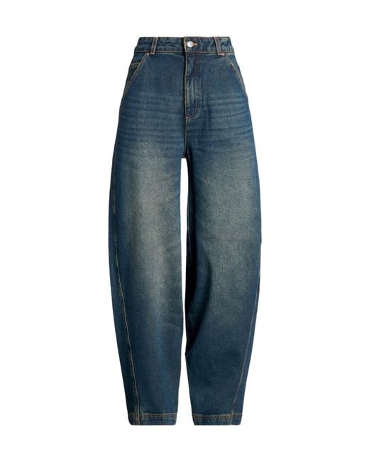 MAX&Co. Blue Dark-Colored Minimalist Loose-Fit Jeans