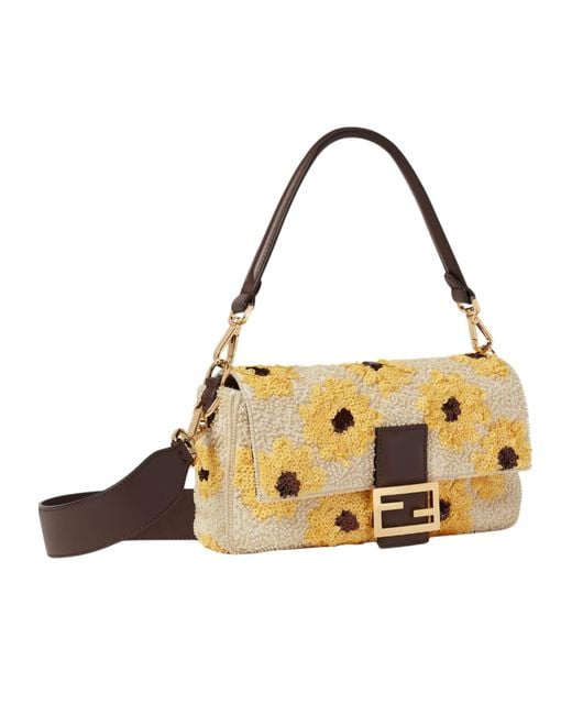 Fendi Metallic Floral Shoulder Bag
