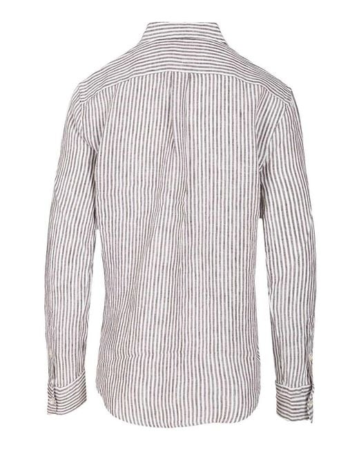 Polo Ralph Lauren White Striped Linen Shirt
